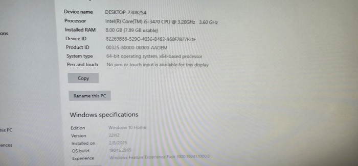 CALCULATOR PC INTEL CORE i5-3470/CPU 3,20GHz-3,60 GHz/RAM 8GB/SSD INTEL 80 GB/WIN 10 CURAT ,INSTALAT RECENT.