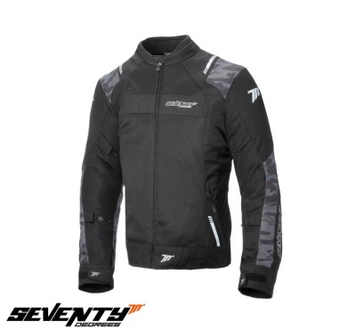 Geaca (jacheta) barbati pentru scuter - motocicleta Racing vara Seventy model SD-JR52 culoare: negru/camuflaj Negru/camuflaj XXXL foto