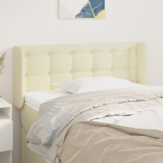 vidaXL Tăblie de pat cu aripioare crem 103x16x78/88 cm piele ecologică