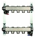 Set distribuitoare inox pentru radiatoare, cu inchidere, Herz DN25, G3/4, 7 cai