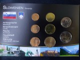 Set Euro Slovenia 2007-2009, 8 Monede UNC, Colectie Numismatica