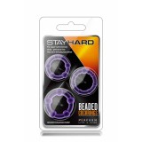 Set 3 Inele Penis Cu Margele Stay Hard, Violet