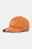 Dr&ocirc;le de Monsieur șapcă de baseball din bumbac La Casquette Slogan culoarea portocaliu, neted, G-CP151-CO138-RT