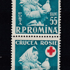 ROMANIA 1957 LP 438 SAPTAMANA CRUCII ROSII PERECHE MNH