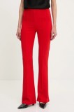 Answear Lab pantaloni culoarea rosu, evazati, high waist