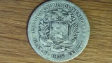 Venezuela - moneda argint 835 - 2 bolivares 1936 - destul de greu de gasit, America Centrala si de Sud