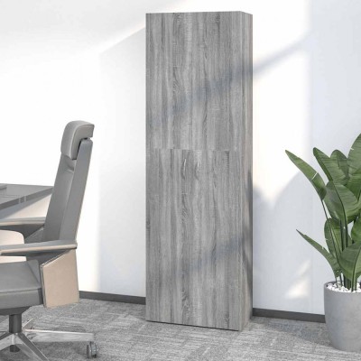 vidaXL Dulap de birou, gri sonoma, 60x32x190 cm, lemn prelucrat foto