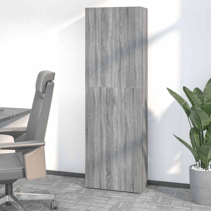 vidaXL Dulap de birou, gri sonoma, 60x32x190 cm, lemn prelucrat