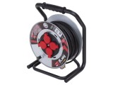 Prelungitor alimentare KERG 3x1,5mm&sup2; bobinat cu 4 prize gumă negru