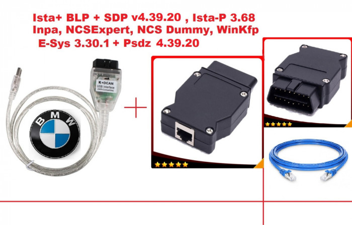 Pachet interfete diagnoza BMW Inpa K+DCAN si Enet, Ista+ 4.39.20 + manuale