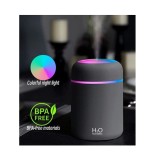 Umidificator cu Aromaterapie si Lampa de veghe, LED, Negru, USB, 11.9x7.8cm