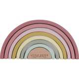 Little Dutch Wooden Rainbow curcubeu pliabil din lemn Pink 1 buc