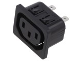 Conector AC IEC 60320 C13, snap-in