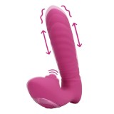 Vibrator dublu LOVELINE Thrusting and Tapping, cu funcție de penetrare automată, 22 funcții de vibrație, culoarea roz