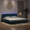vidaXL Cadru de pat cu LED fără saltea, Hanko, albastru, 200x200 cm, catifea 3213803