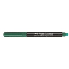 Marker Verde Permanent cu Radiera Faber-Castell Multimark, Varf F, Evidentiatoare, Markere Permanente CD Faber Castell, Marker cu Radiera, Marker Pers foto