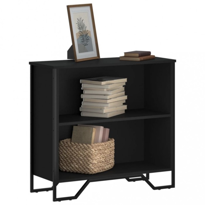 Gossi biblioteca, negru, 80x31x74,5 cm, lemn prelucrat