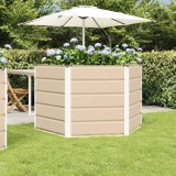 vidaXL Jardinieră Creme 129 x 129 x 75 cm Oțel 42018077