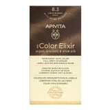 Cumpara ieftin Vopsea de par My Color Elixir, Light Blonde Gold N8.3, 155 ml, Apivita