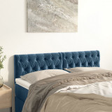 VidaXL Tăblii de pat, 2 buc, albastru &icirc;nchis, 72x7x78/88 cm, catifea