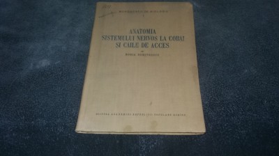 HORIA DUMITRESCU - ANATOMIA SISTEMULUI NERVOS LA COBAI SI CAILE DE ACCES 1956 foto