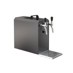 Zapfanlage, Bierzapfanlage STREAM 50K mit Luftpumpe Bierkoffer, Durchlaufk&uuml;hler 2-leitig Trockenk&uuml;hler, bis zu 55 Liter/h - BLACK EDITION
