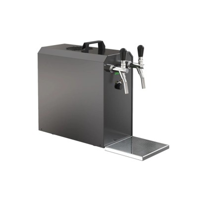 Zapfanlage, Bierzapfanlage STREAM 50K mit Luftpumpe Bierkoffer, Durchlaufk&amp;uuml;hler 2-leitig Trockenk&amp;uuml;hler, bis zu 55 Liter/h - BLACK EDITION foto