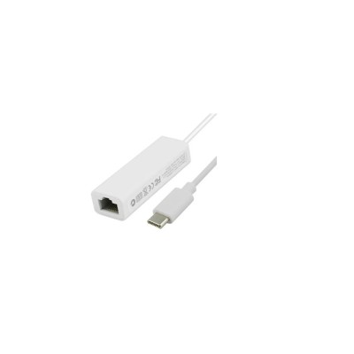 Cablu adaptor pentru cablul de internet, RJ45 mama la USB Type-C tata, culoare alba foto