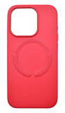 Husa din piele ecologica compatibila MagSafe pentru Apple iPhone 15 Pro, Rosu, Oem