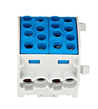 Clema de derivatie CU 35mmp 4 intrari - 4 iesiri albastru Schrack IK026222 foto