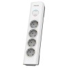 Prelungitor Surge Philips, 4 prize, 2 m, Alb