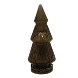 Cumpara ieftin Brad Craciun metal sticla maro cu led 7x16 cm