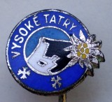 I.168 INSIGNA CEHOSLOVACIA TURISM DRUMETIE FLOARE DE COLT TATRA VYSOKE TATRY, Europa