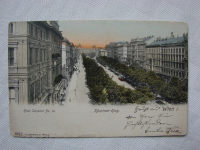 Carte postala circulata la Orsova in 1904 - Viena, Hotel Imperial foto