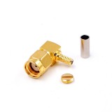 Conector SMA pin mama, 90, compatibil cablu coaxial RG316 RG174 LMR100