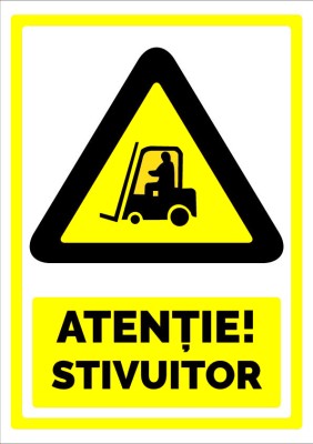 Indicator atentie stivuitor foto