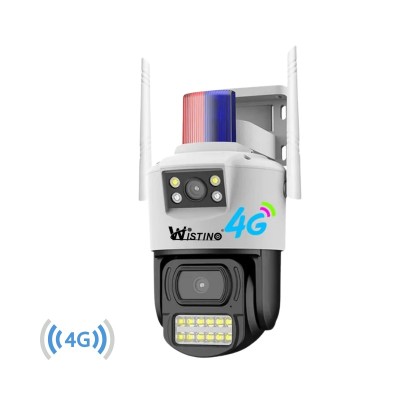 Camera de supraveghere 8MP, 2 lentile, 4G Cartela SIM 4K, Control din aplicatie, Urmarire automata, Rezistenta la apa IP66 foto