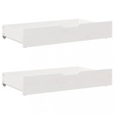 VidaXL Sertare de pat, 2 buc., 95x55x17 cm, alb, lemn masiv de pin