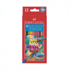 Creioane colorate 12 culori cu pensula Faber Castell 114413