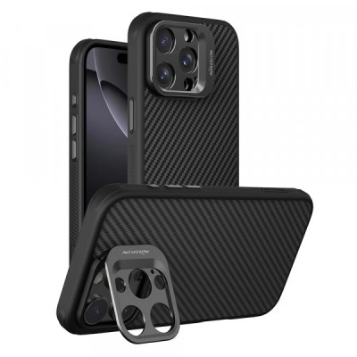 Husa MagSafe pentru Apple iPhone 16 Pro, Nillkin, CarboProp Camera Cutout, Neagra foto