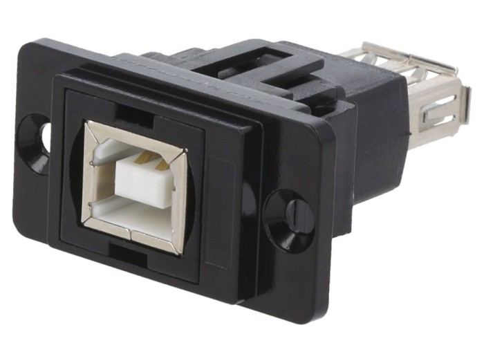 Conector USB A la USB B, DualSlim, aurit