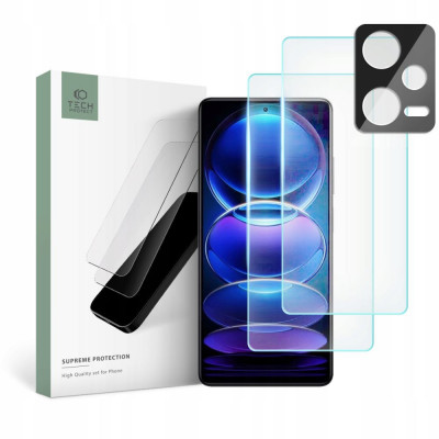 Set 2 Folii Ecran si 1 Folie Camera Tech-Protect Supreme pentru Xiaomi Redmi Note 12 Pro 5G/12 Pro+ Plus 5G Transparent foto