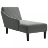 VidaXL Șezlong cu pernă și cotieră dreaptă, gri &icirc;nchis, textil 4009844