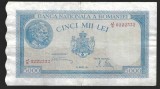 ROMANIA 5000 / 5.000 LEI 1945 - 21 AUGUST [1] Seria J/6 - 0222332 , filigran Bnr vertical , P- 56a.4