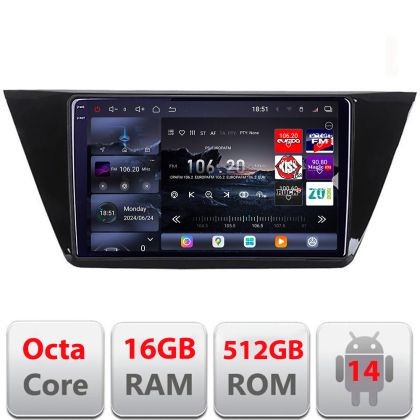 Navigatie Volkswagen Touran 2016- Edotec Kit-3144 8 core QLED 2K 16+512 360 Android Waze USB Navigatie Internet Youtube Radio CarStore Technology