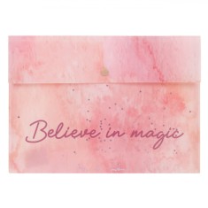 Mapă cu Capsă, Believe in Magic, Roz Mov, 32x23 cm