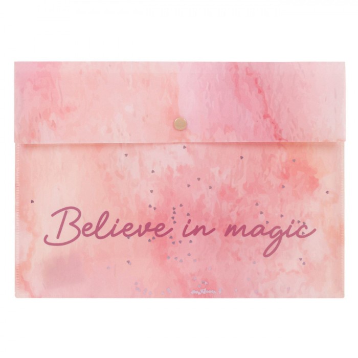 Mapă cu Capsă, Believe in Magic, Roz Mov, 32x23 cm