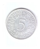 Moneda Germania 5 mark/marci 1951 D, stare buna, curata