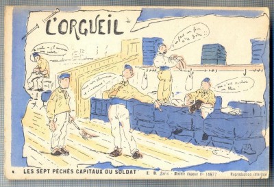 AX 20 CP VECHE INTERBELICA -UMORISTICA MILITARA- ORGOLIU foto