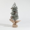 Decoratiune Craciun pentru Masa, Flippy, Ornament de Decor Model Brad de Craciun de Dimensiuni Mici cu Fulgi Albi, pentru Birou si Interior, din Plast
